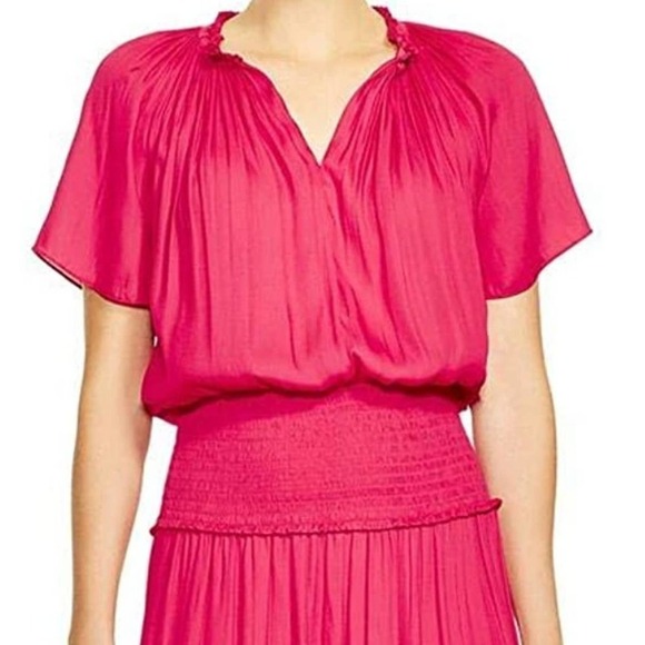 Halston Heritage NWT Flutter Sleeve Fuchsia Dress Size Medium - Picture 5 of 15